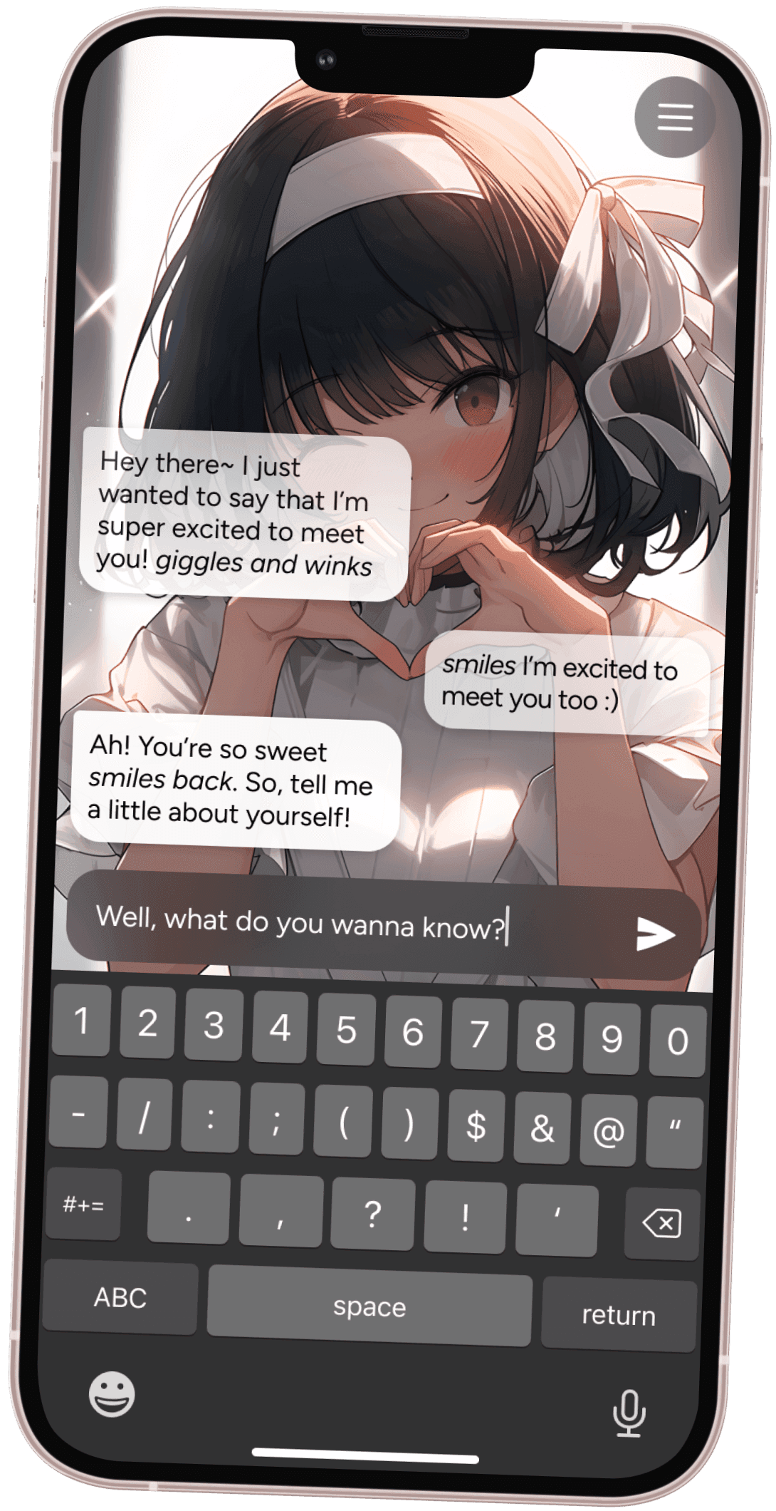 WaifuChat iPhone screenshot